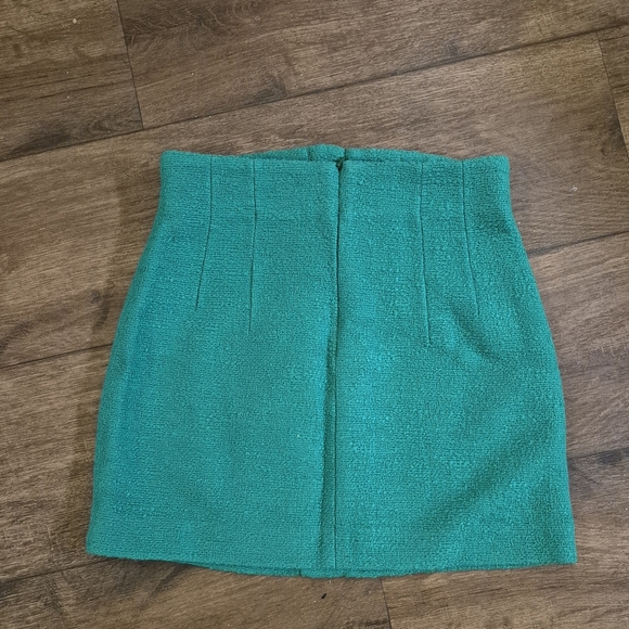 Zara Green Mini Pencil Skirt Casual - Picture 3 of 4